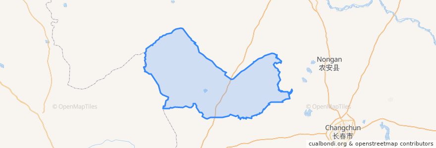 Mapa de ubicacion de Changling County.