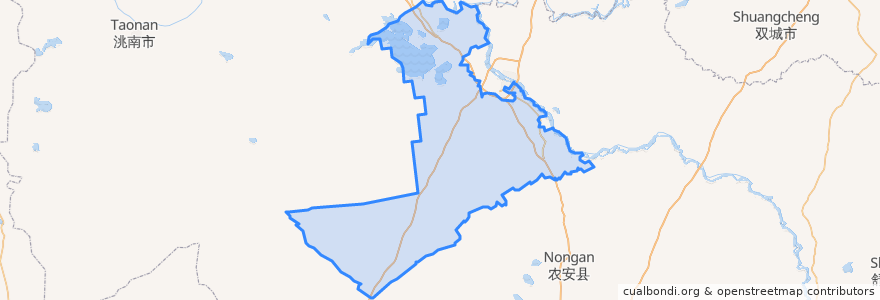 Mapa de ubicacion de Qian Gorlos Mongol Autonomous County.
