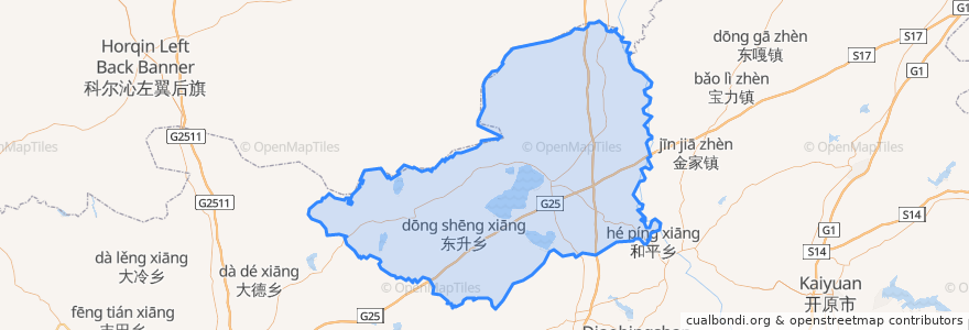 Mapa de ubicacion de Kangping County.