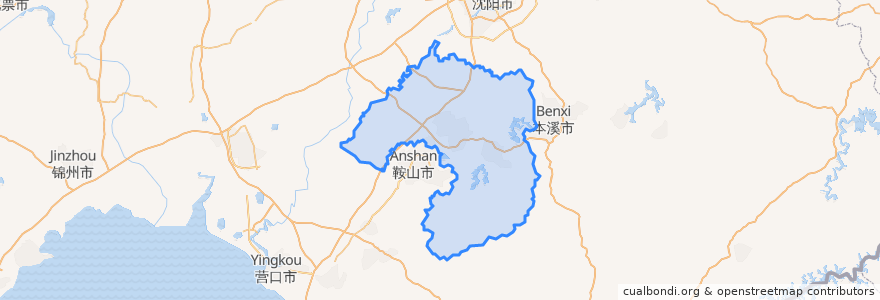 Mapa de ubicacion de Liaoyang City.