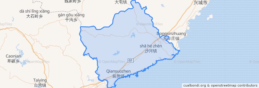 Mapa de ubicacion de Suizhong County.