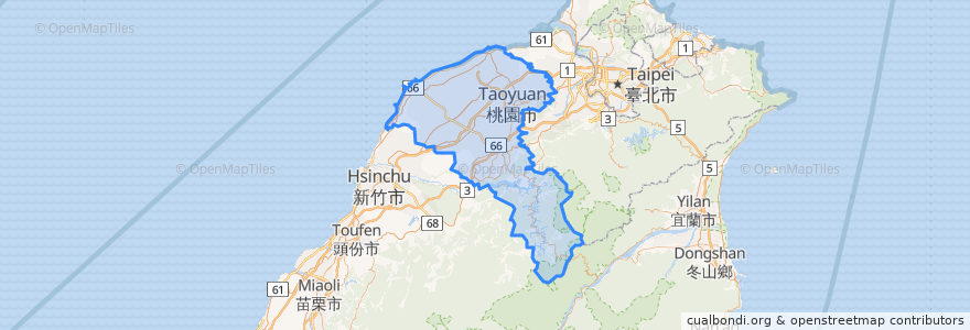 Mapa de ubicacion de Taoyuan City.