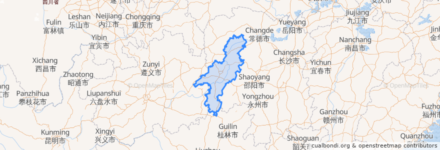 Mapa de ubicacion de 화이화시.