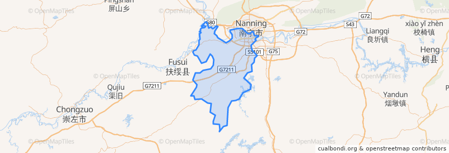 Mapa de ubicacion de 江南区.