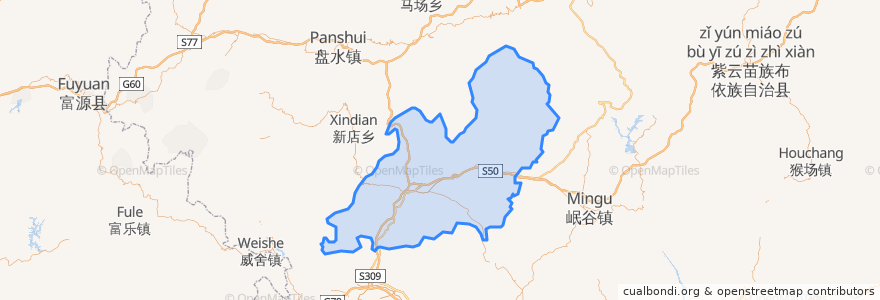 Mapa de ubicacion de Xingren.