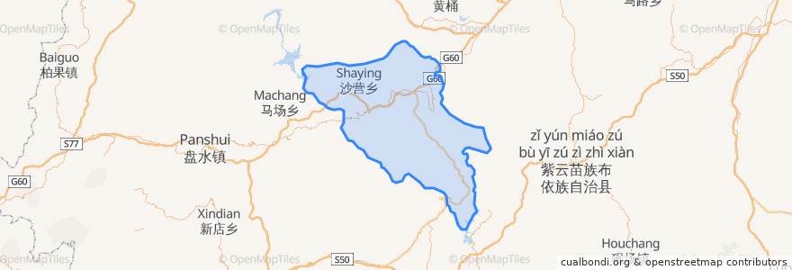 Mapa de ubicacion de Guanling Buyei and Miao Autonomous County.