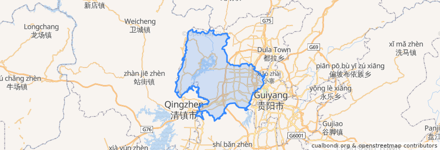 Mapa de ubicacion de 观山湖区.
