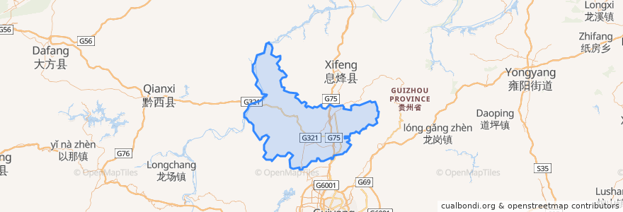 Mapa de ubicacion de Xiuwen.