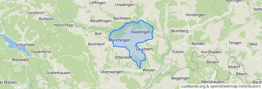 Mapa de ubicacion de Wutach.