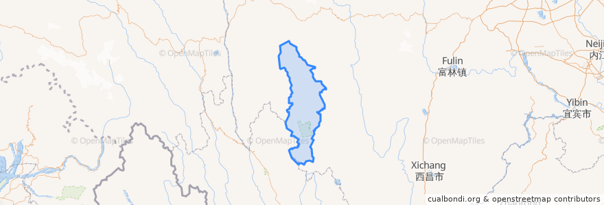 Mapa de ubicacion de 稻城县 འདབ་པ་རྫོང།.