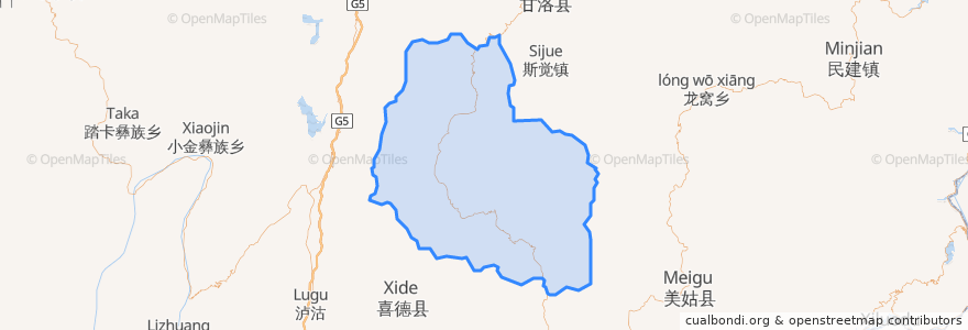 Mapa de ubicacion de Yuexi County.
