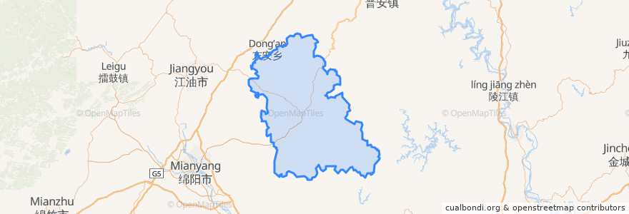 Mapa de ubicacion de Zitong County.