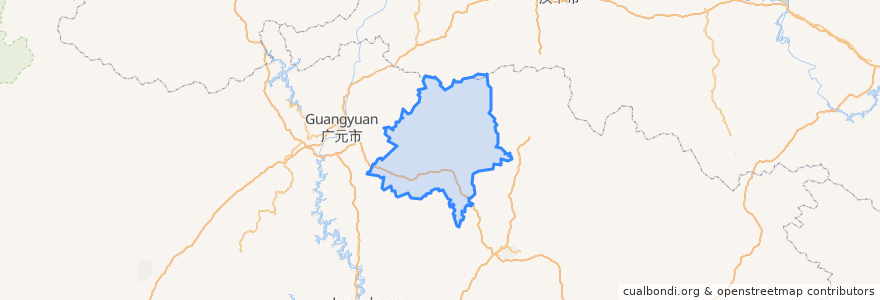 Mapa de ubicacion de Wangcang County.