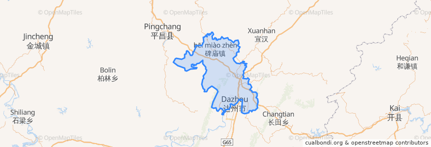 Mapa de ubicacion de Tongchuan District.