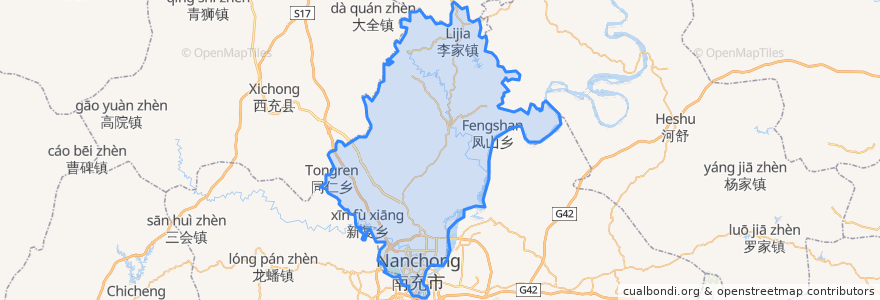 Mapa de ubicacion de Shunqing District.