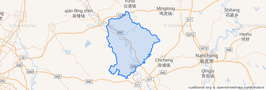 Mapa de ubicacion de Shehong City.