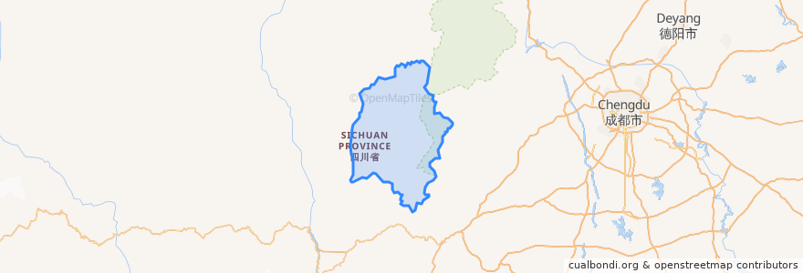 Mapa de ubicacion de Baoxing County.