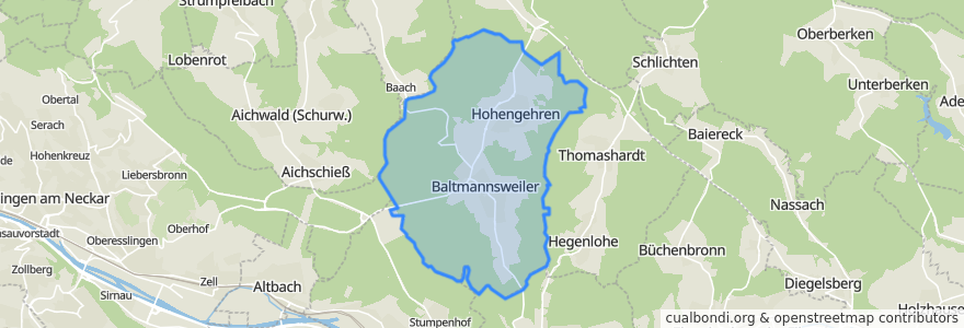 Mapa de ubicacion de Baltmannsweiler.