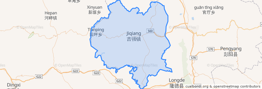 Mapa de ubicacion de Xiji County.