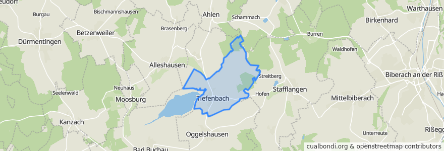 Mapa de ubicacion de Tiefenbach.