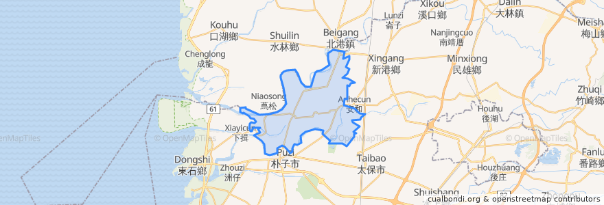 Mapa de ubicacion de Liujiao Township.