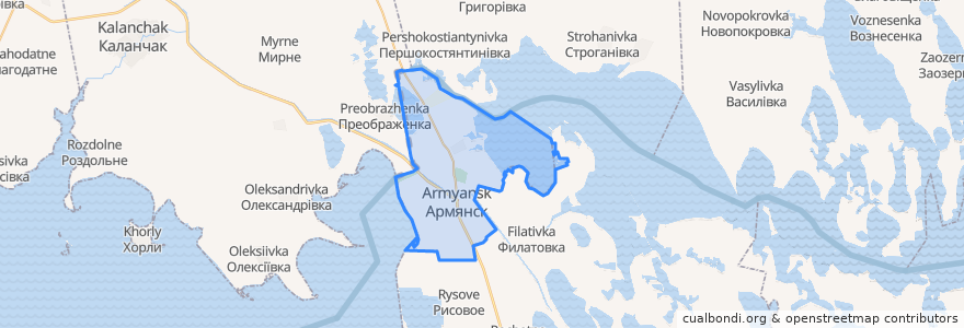 Mapa de ubicacion de Армянский городской совет.