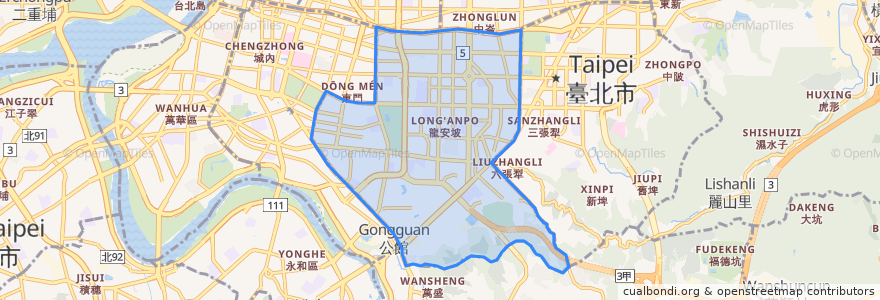 Mapa de ubicacion de Da'an District.