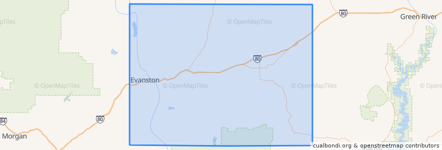 Mapa de ubicacion de Uinta County.