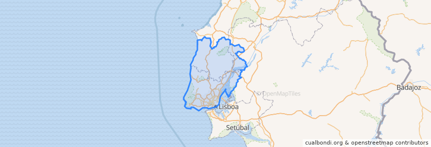 Mapa de ubicacion de Lisbon.