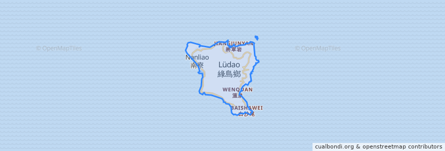 Mapa de ubicacion de الجزيرة الخضراء (تايوان).