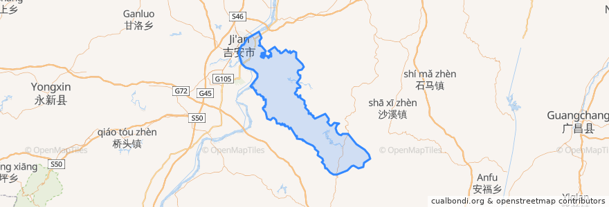 Mapa de ubicacion de Qingyuan District.