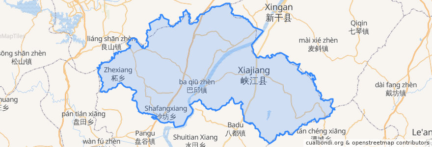 Mapa de ubicacion de Xiajiang County.