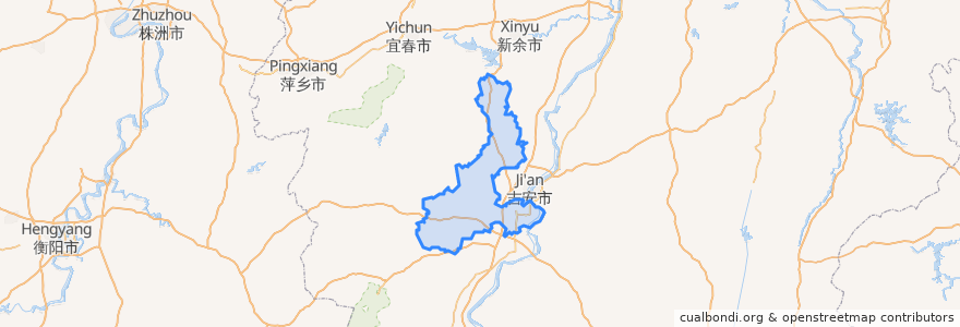 Mapa de ubicacion de Ji'an County.