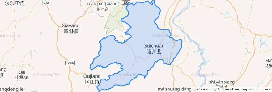 Mapa de ubicacion de Suichuan County.