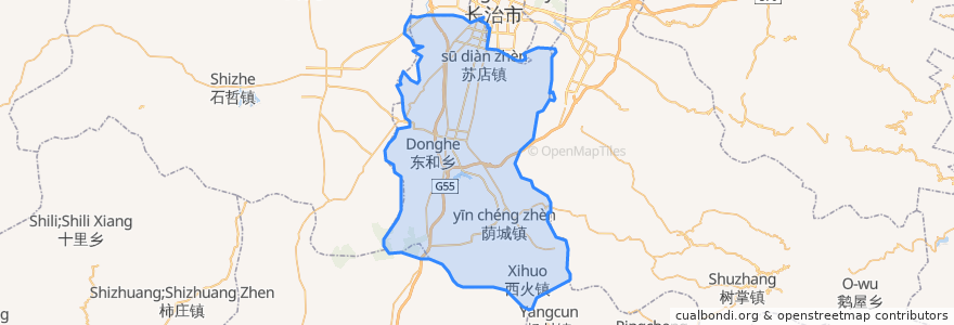 Mapa de ubicacion de Shangdang District.