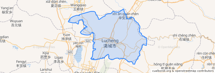 Mapa de ubicacion de Lucheng District.