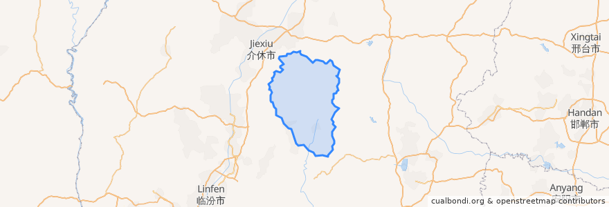 Mapa de ubicacion de Qinyuan County.
