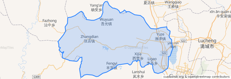 Mapa de ubicacion de Tunliu County.