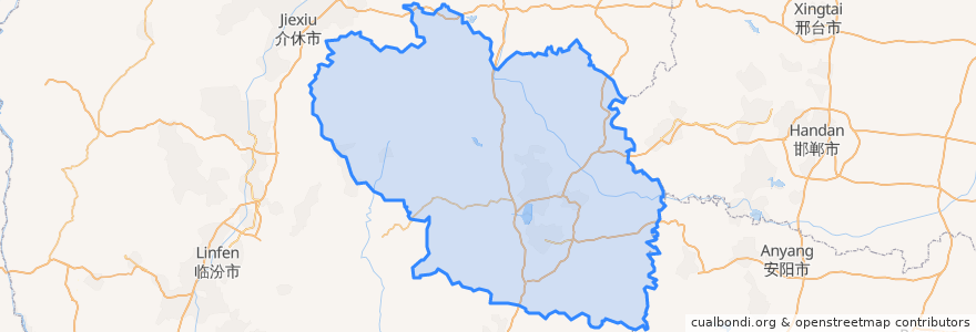 Mapa de ubicacion de Changzhi.