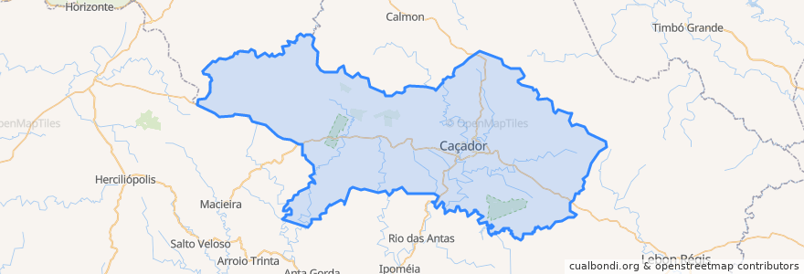 Mapa de ubicacion de Caçador.