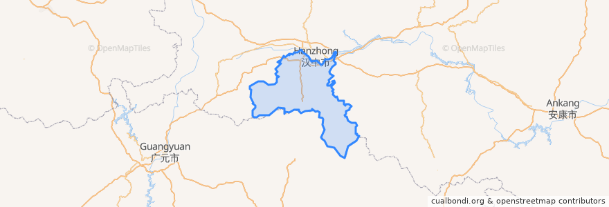Mapa de ubicacion de Nanzheng District.