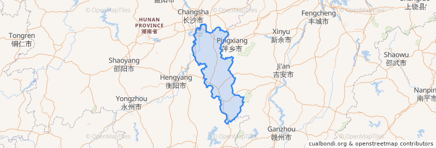 Mapa de ubicacion de Zhuzhou.