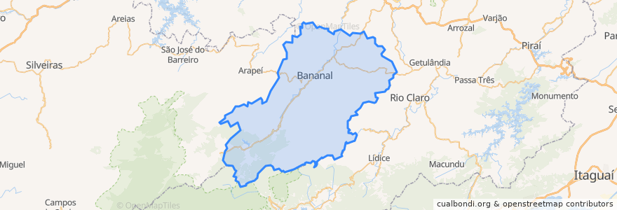 Mapa de ubicacion de Bananal.
