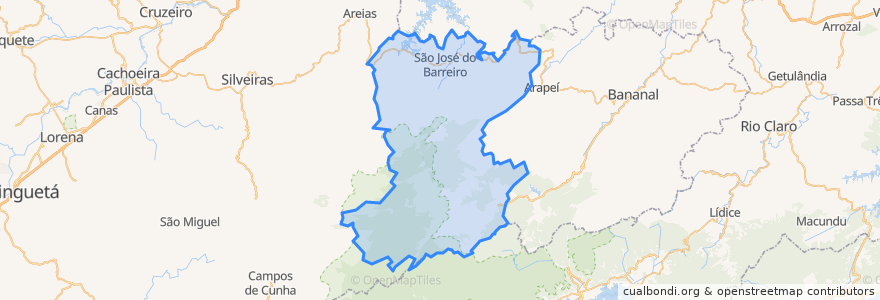 Mapa de ubicacion de São José do Barreiro.