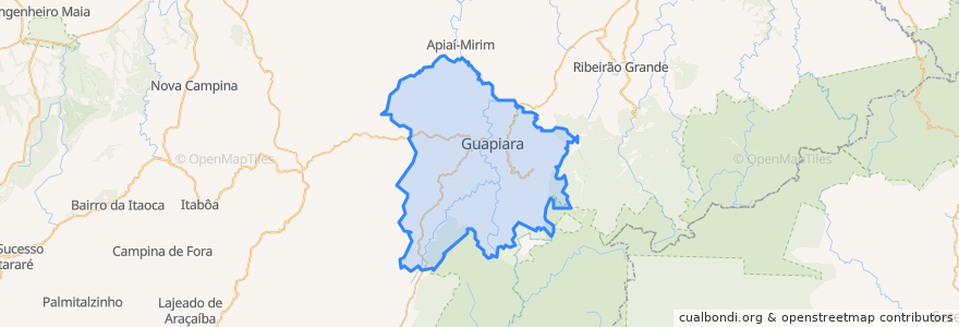 Mapa de ubicacion de Guapiara.