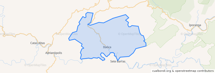 Mapa de ubicacion de Itaoca.