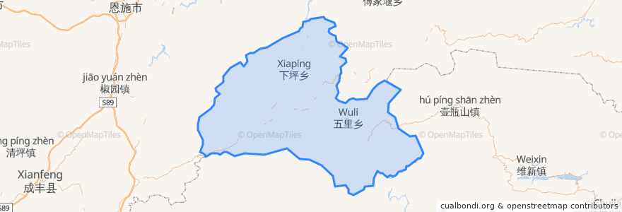 Mapa de ubicacion de Hefeng County.
