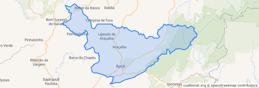 Mapa de ubicacion de Apiaí.