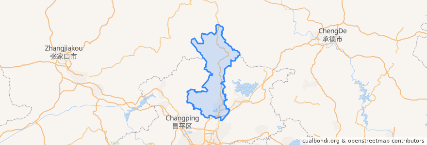 Mapa de ubicacion de Huairou District.