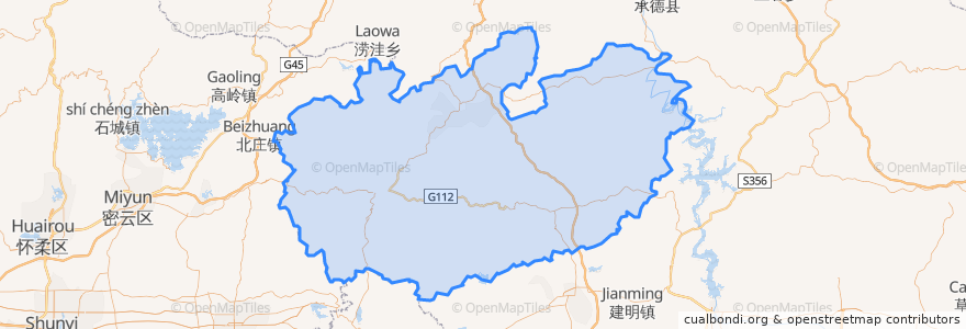 Mapa de ubicacion de Xinglong County.